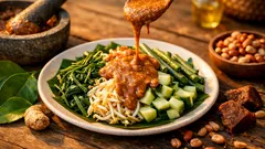 Resep pecel sayur rumahan yang wangi daun jeruk dan kencur ala pecel Madiun