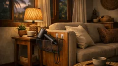 Trik rapi cepat: bikin tempat hair dryer dari wire net dan kait perekat