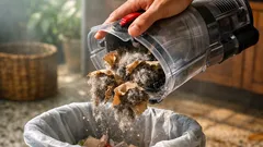 Trik 10 lembar tisu dapur biar dust bin vacuum bagless gampang dibuang