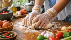 Trik 2 karet gelang agar sarung tangan vinil tidak melorot saat masak dan bersih-bersih