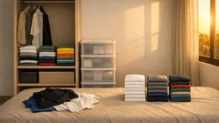 Cara melipat kaus cepat biar rapi dan hemat ruang di lemari kecil