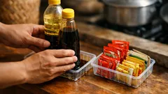 3 cara pakai wadah plastik bekas tahu biar dapur rapi tanpa beli organizer