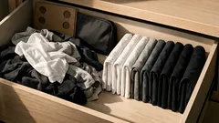 5 cara melipat kaus agar lemari lebih lega dan gampang dicari