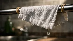 Trik karet gelang biar handuk di gantungan tidak mudah jatuh lagi