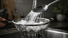 Trik 1 sendok ini bikin bilas saringan jaring halus lebih cepat dan bebas busa