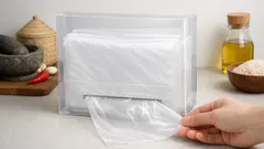 Trik dapur rapi: bikin dispenser polybag dari clear file bekas