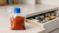 Trik kunci kantong bumbu dari botol PET bekas, rapi dan bisa dibuka-tutup