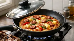 Resep pizza teflon empuk tanpa oven, anti bantat dan anti gosong